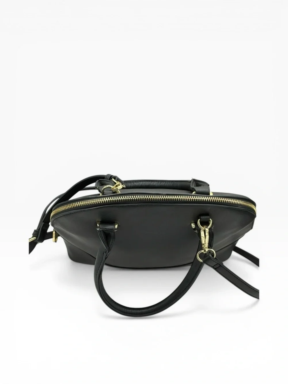 BCBG Black Dome Satchel with Detachable Crossbody Strap